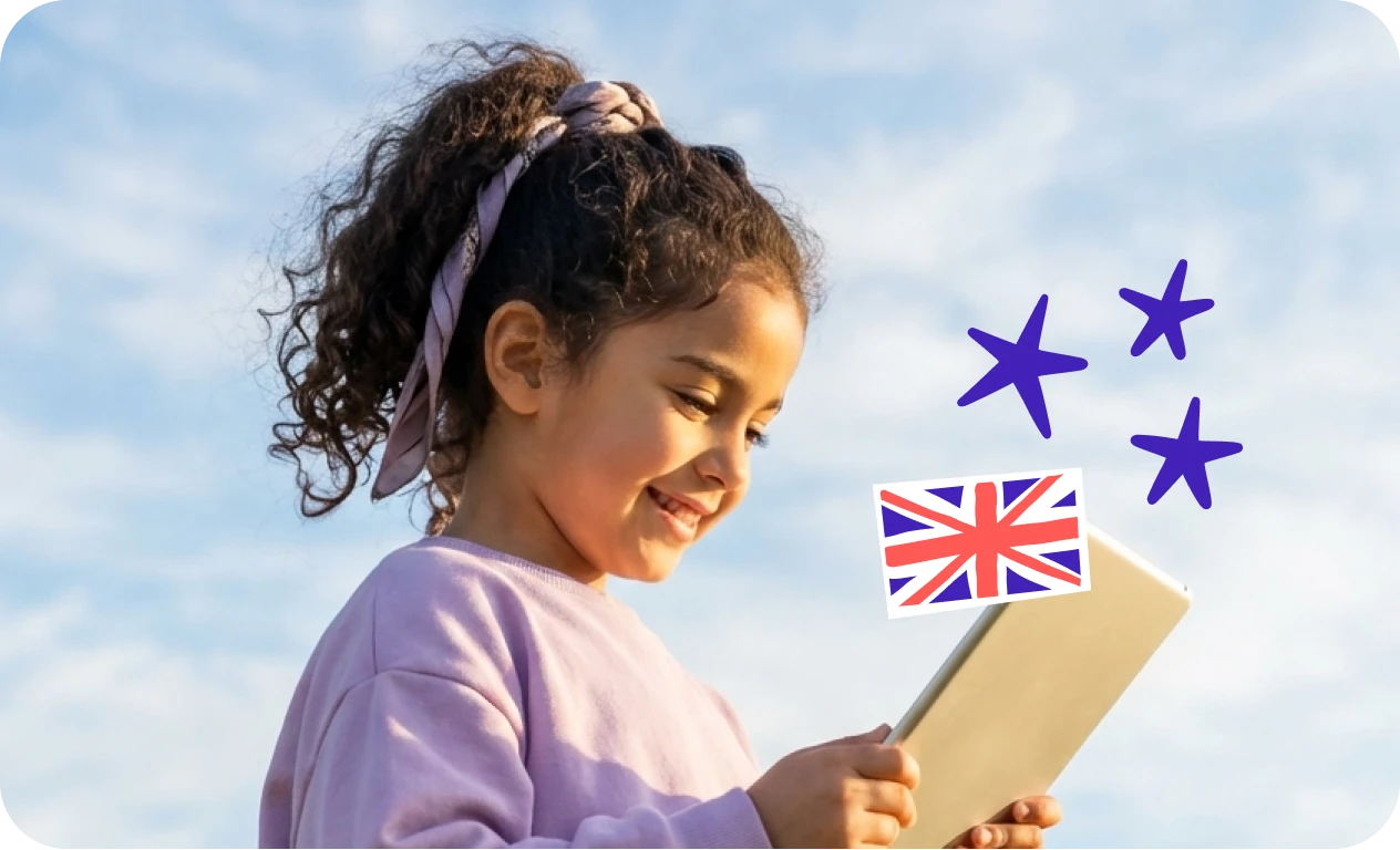 Child learning English with CEFR
